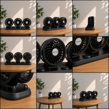 Triple Head Car Dashboard Fan – USB Powered Cooling Fan for Cars & Vans