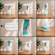 4-in-1 Spray Window Cleaning Brush with Microfiber Wiper & Scrubber