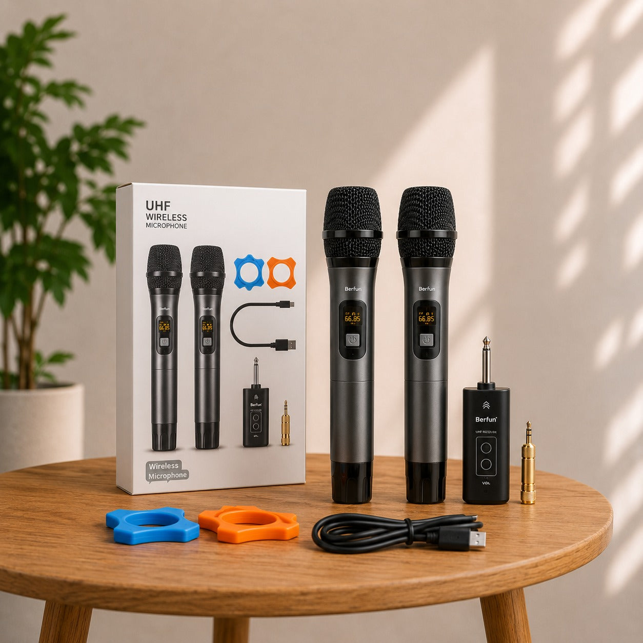 UHF Wireless Dual Handheld Microphone Set