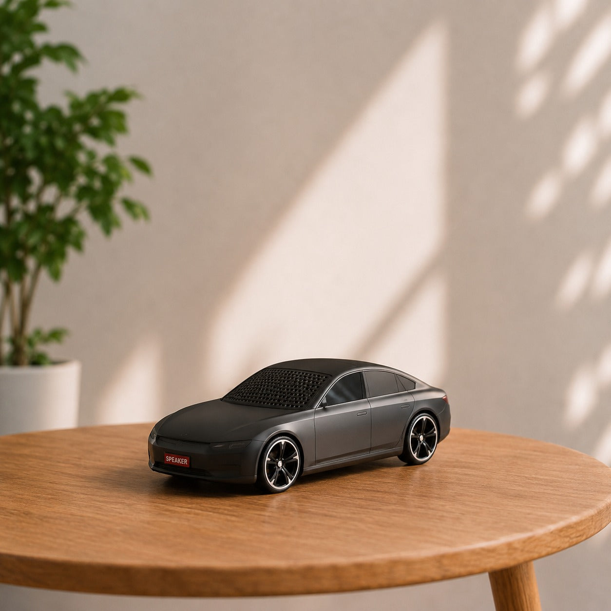 Modern Dark Grey Toy Sedan Model Car