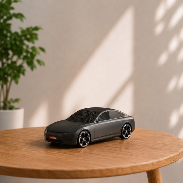 Modern Dark Grey Toy Sedan Model Car